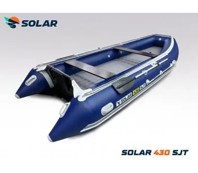 Лодка ПВХ SOLAR (Солар) 430 super jet tunnel синий | Мототека